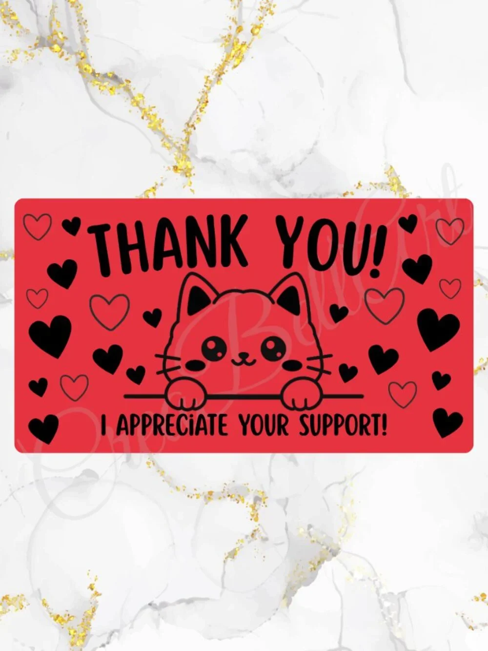 100 Cute Cat Thank You Stickers for Packaging | Small Business Labels